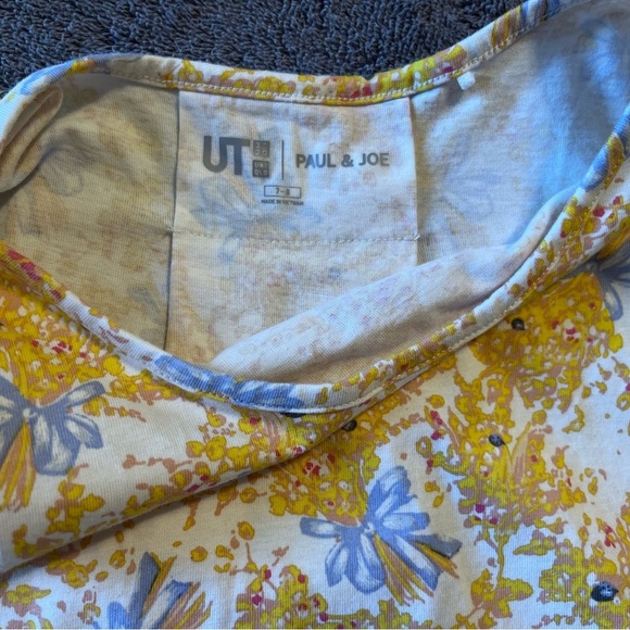 Uniqlo X Paul & Joe Girls Yellow Floral Print Size 7-8 - Picture 4 of 4
